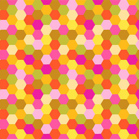Hexagons in Citrus - Piecework - Anna Marie Textiles