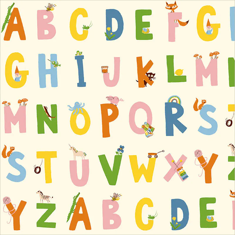 Default Alphabet in Cream - Heather Ross Favorites
