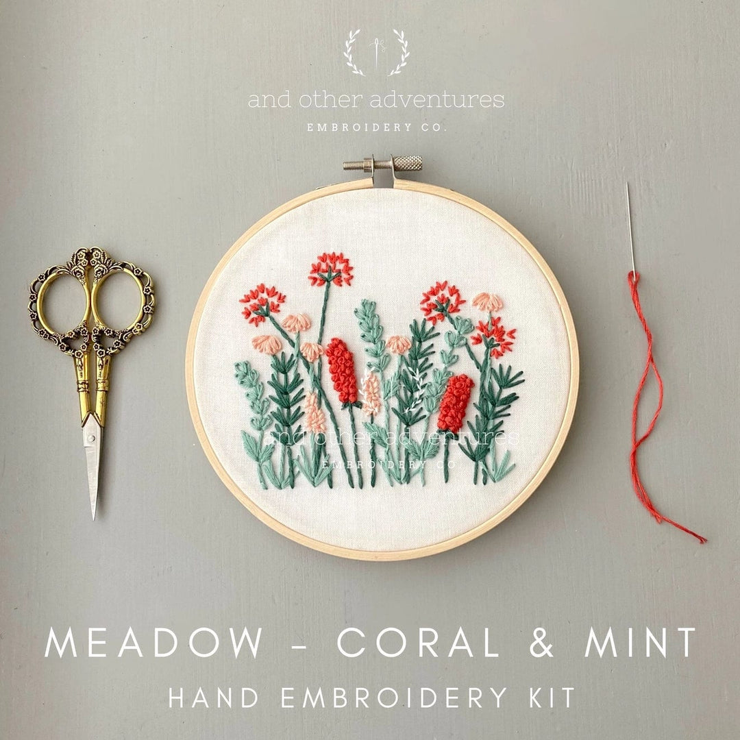 Default And Other Adv. Embroidery Kit Meadow Coral + Mint