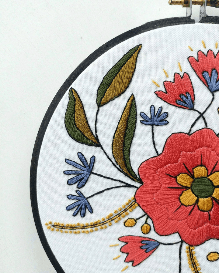 April Flowers Embroidery Kit - Cozyblue Handmade