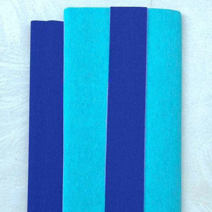 Aqua/Royal Double-Sided Crepe Paper, 10 inches x 49 inches