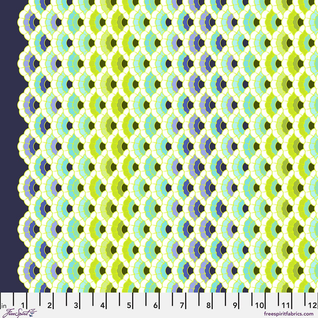 Default Aquatic Lace in Marine - Floral Reef - Tula Pink