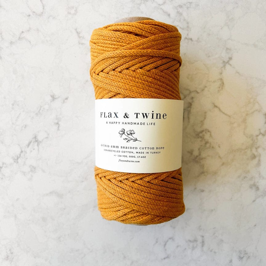 Default Astrid Braided Cotton Rope in Goldenrod - Flax & Twine