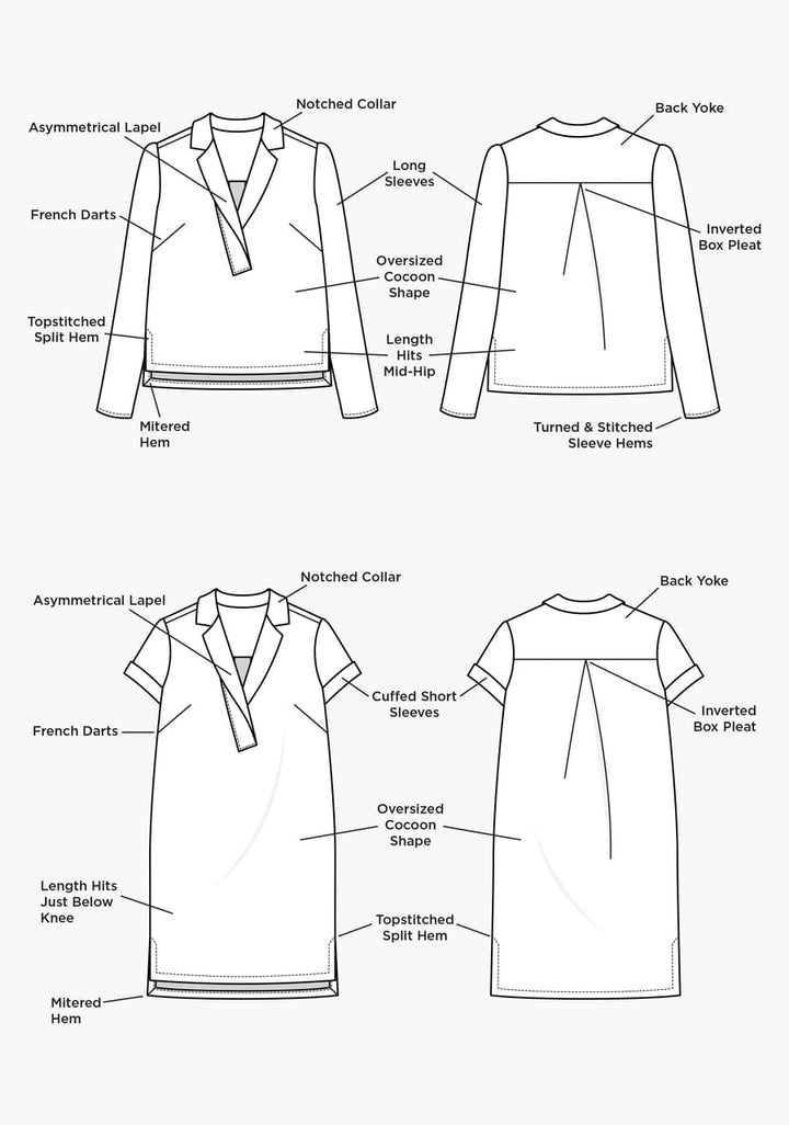 Augusta Shirt & Dress Sizes 14-30 - Grainline Studio