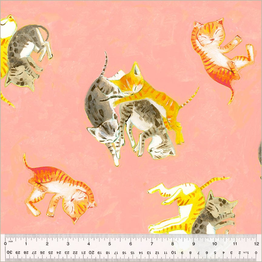 Default Barn Kittens in Salmon - Heather Ross By Hand