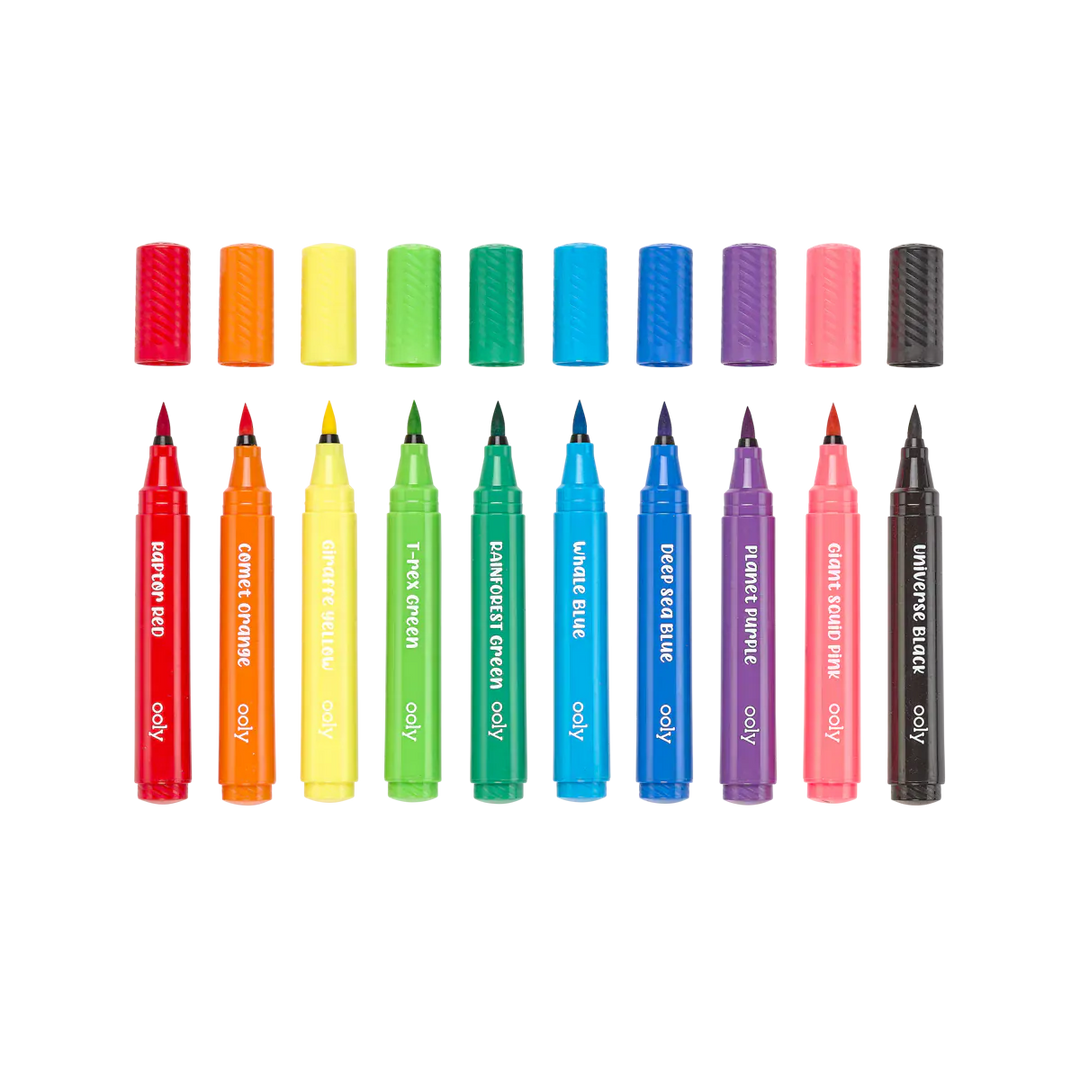 Default Big Bright Brush Washable Markers - 10 Colors - by Ooly