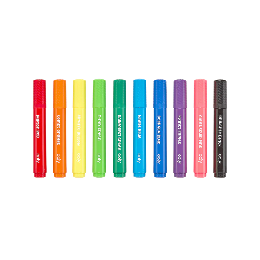 Default Big Bright Brush Washable Markers - 10 Colors - by Ooly
