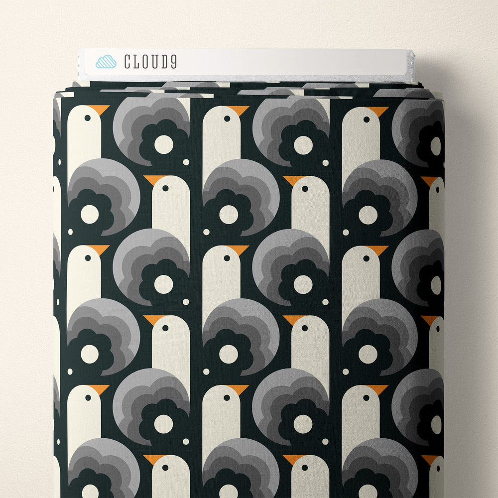 Default Bird on Black - Ocean Motion CANVAS - Cloud9 Fabrics