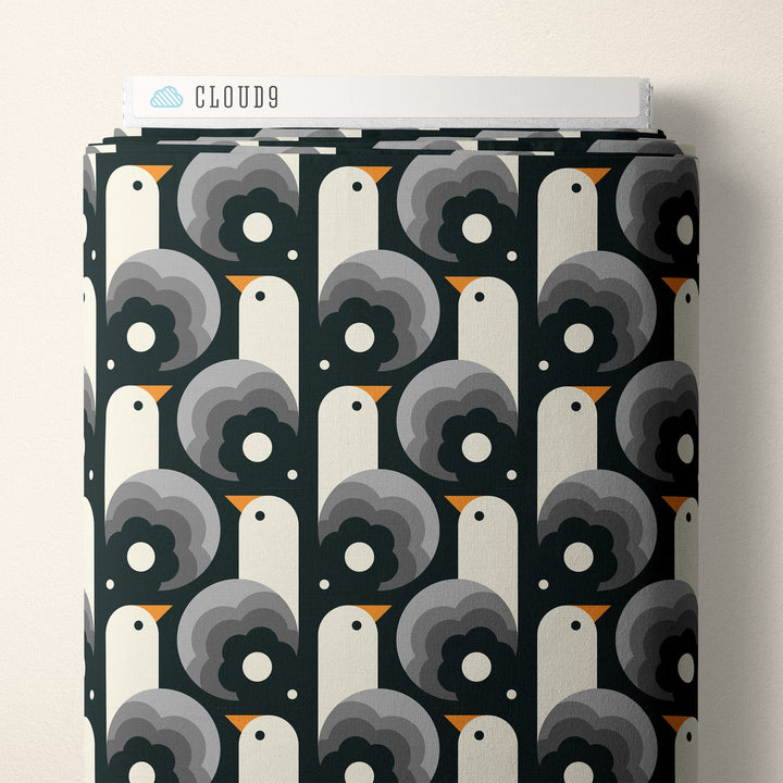 Default Bird on Black - Ocean Motion CANVAS - Cloud9 Fabrics