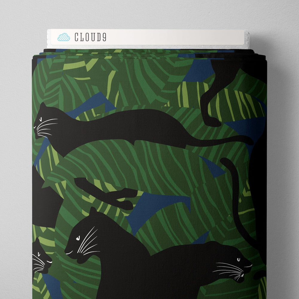 Default Black Panthers on Green CANVAS - Cloud9 Fabrics