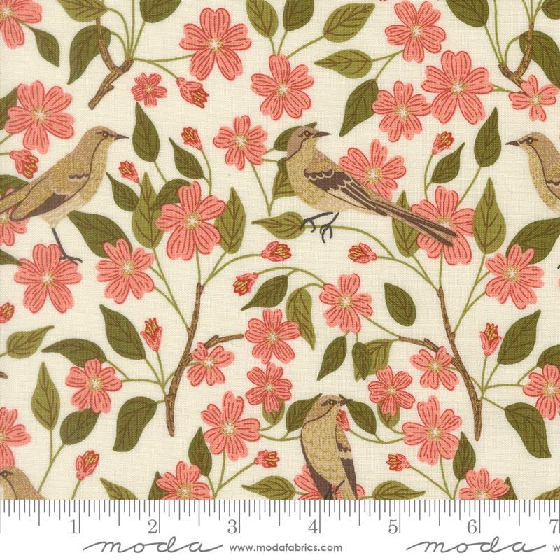 Default Blossoms Birds in Eggshell MET - Ladybug Whimsy - Gingiber