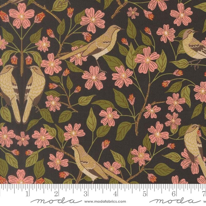 Default Blossoms Birds in Midnight MET - Ladybug Whimsy - Gingiber