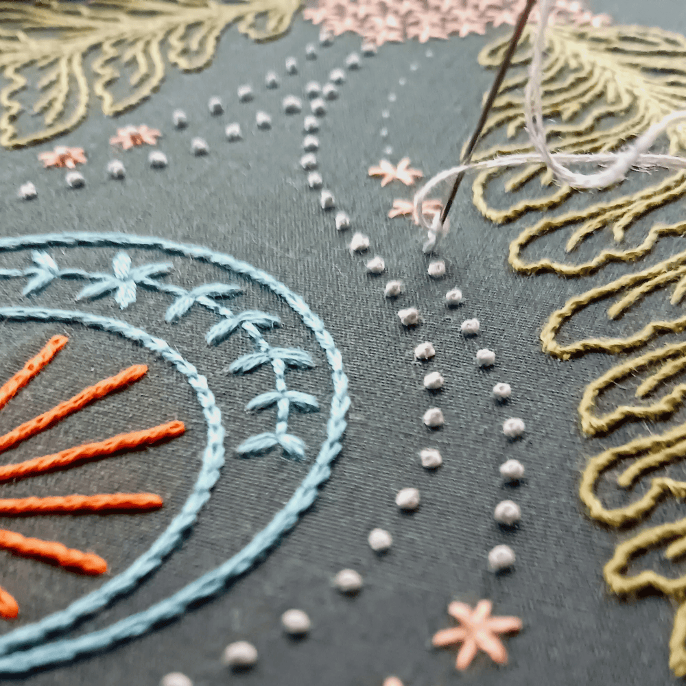 Blue Moon Embroidery Kit - Cozyblue Handmade
