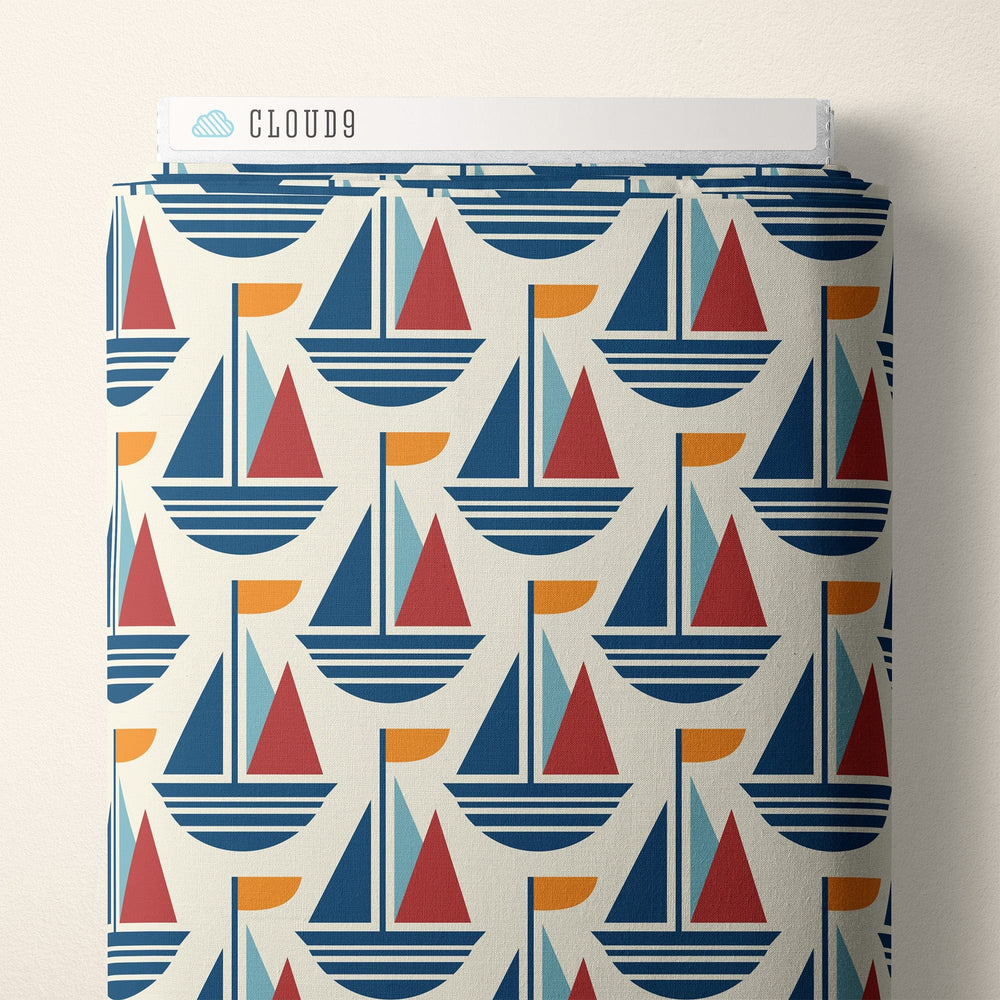 Default Boat on Cream - Ocean Motion CANVAS - Cloud9 Fabrics