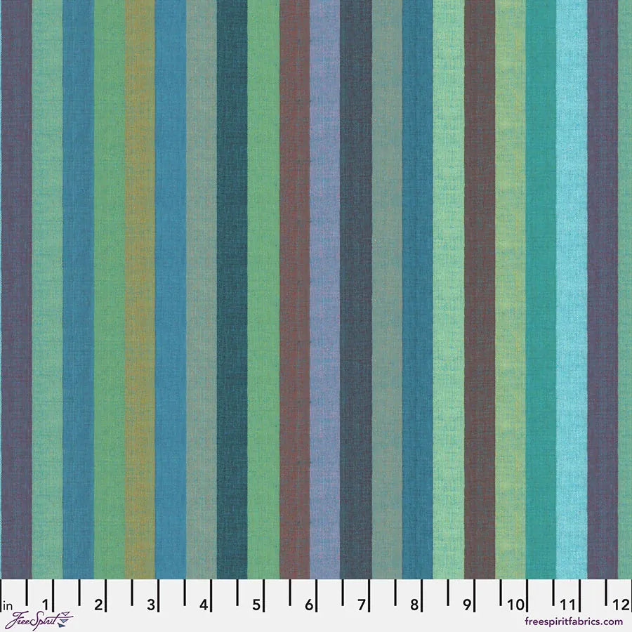 Default Broad Stripe in Azure - Kaffe Fassett Woven Stripes
