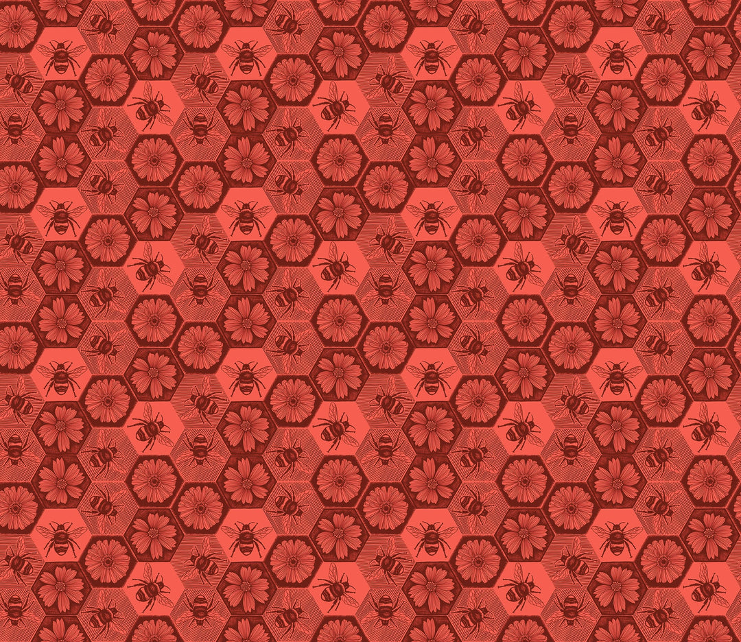 Default Busy in Coral - Indelible Ink - Anna Maria Textiles