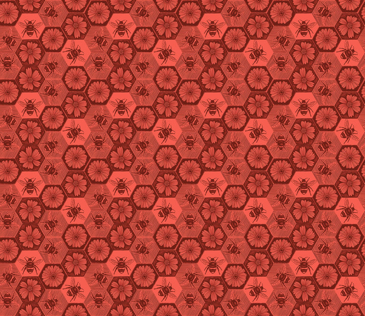 Default Busy in Coral - Indelible Ink - Anna Maria Textiles