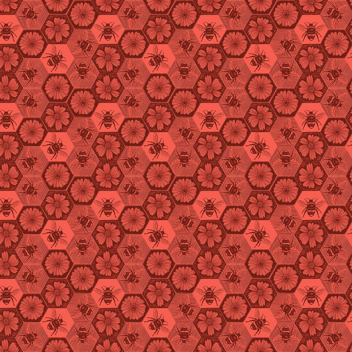 Default Busy in Coral - Indelible Ink - Anna Maria Textiles