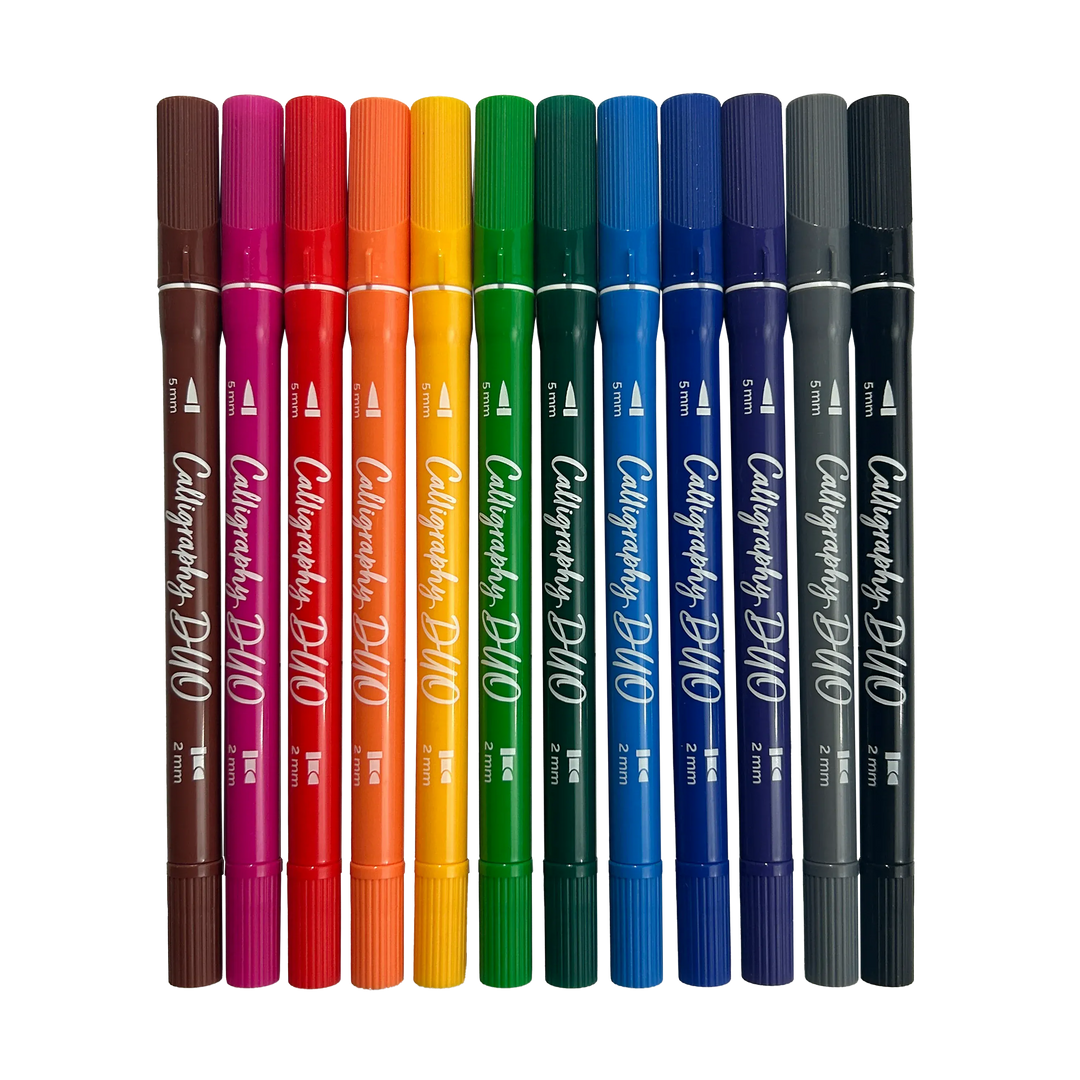 Default Calligraphy Duo Double-Ended Markers - 12 pack - by Ooly