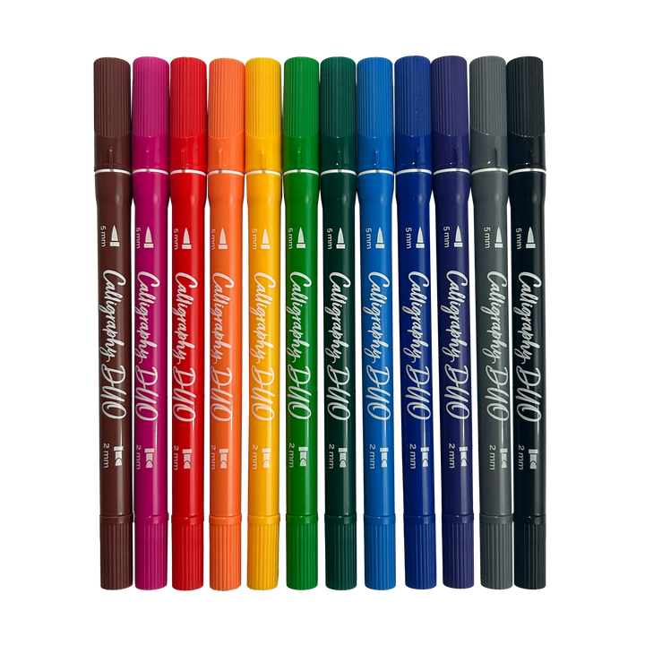 Default Calligraphy Duo Double-Ended Markers - 12 pack - by Ooly