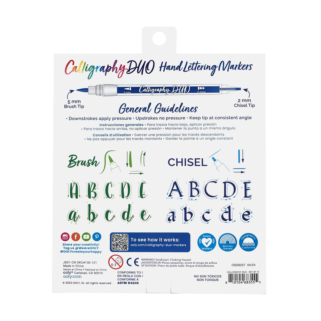 Default Calligraphy Duo Double-Ended Markers - 12 pack - by Ooly