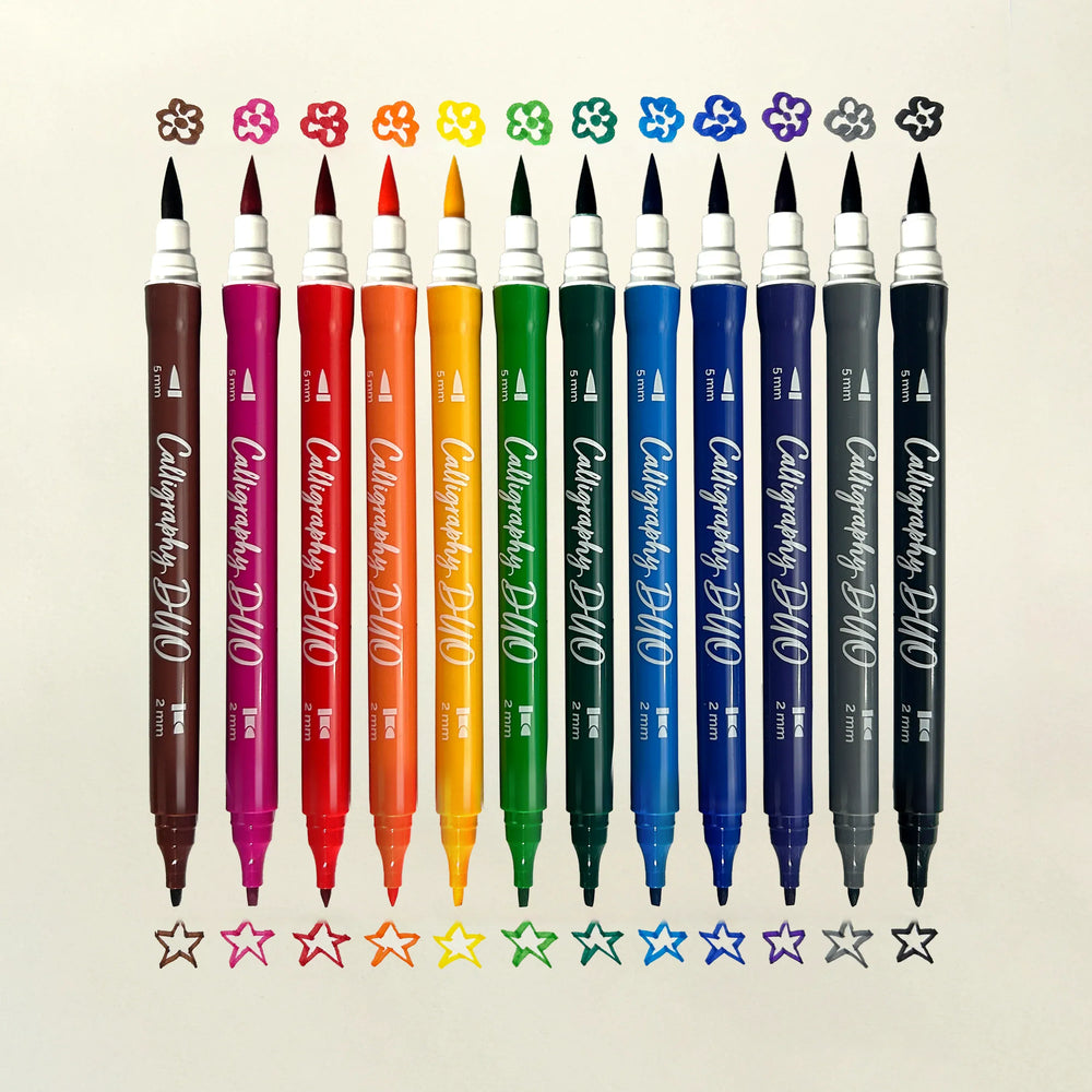 Default Calligraphy Duo Double-Ended Markers - 12 pack - by Ooly