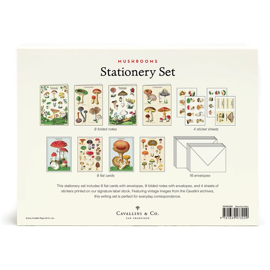 Default Cavallini & Co Stationery Set - Mushrooms
