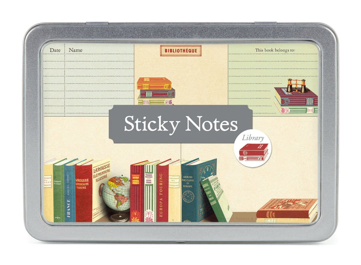 Default Cavallini & Co. Sticky Notes in Tin - Library Books
