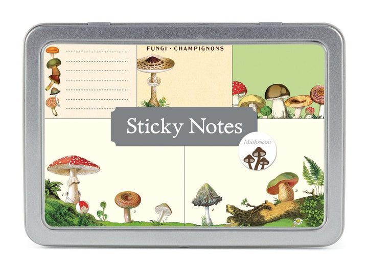 Default Cavallini & Co. Sticky Notes in Tin - Mushrooms