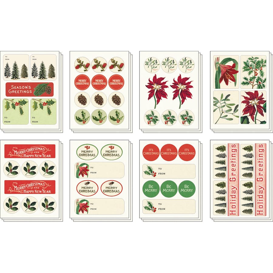 Default Cavallini Sticker Tin Set - Christmas Botanical
