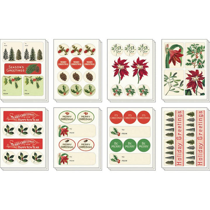 Default Cavallini Sticker Tin Set - Christmas Botanical