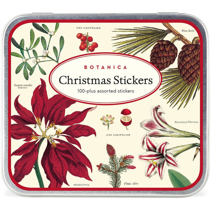 Default Cavallini Sticker Tin Set - Christmas Botanical