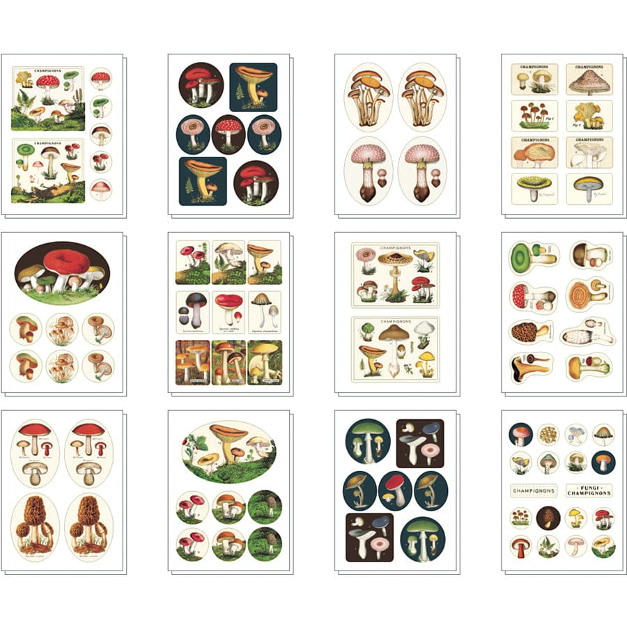 Default Cavallini Sticker Tin Set - Mushrooms