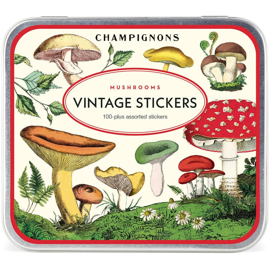 Default Cavallini Sticker Tin Set - Mushrooms