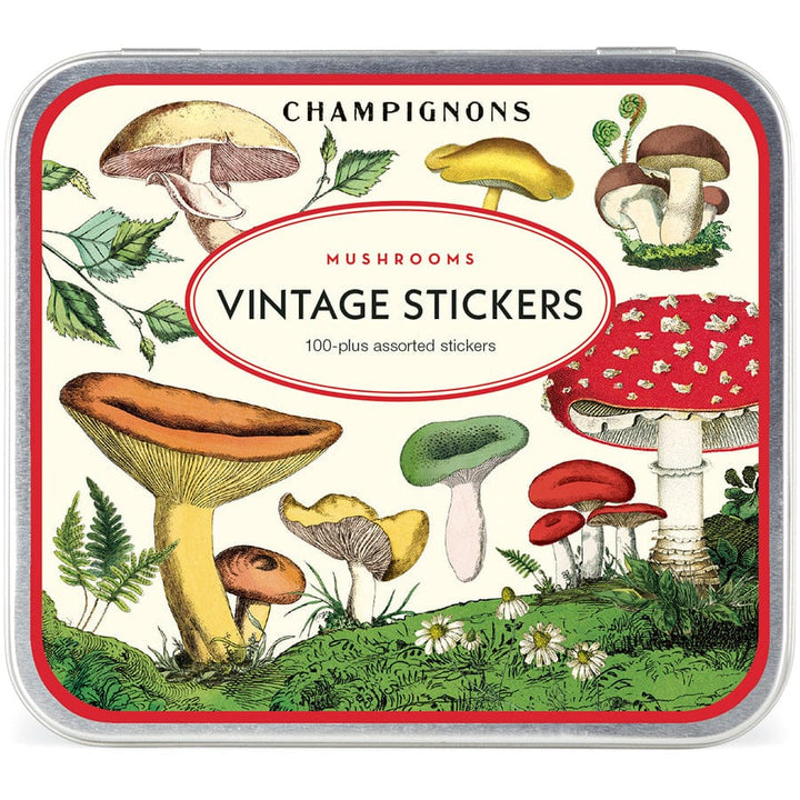 Default Cavallini Sticker Tin Set - Mushrooms