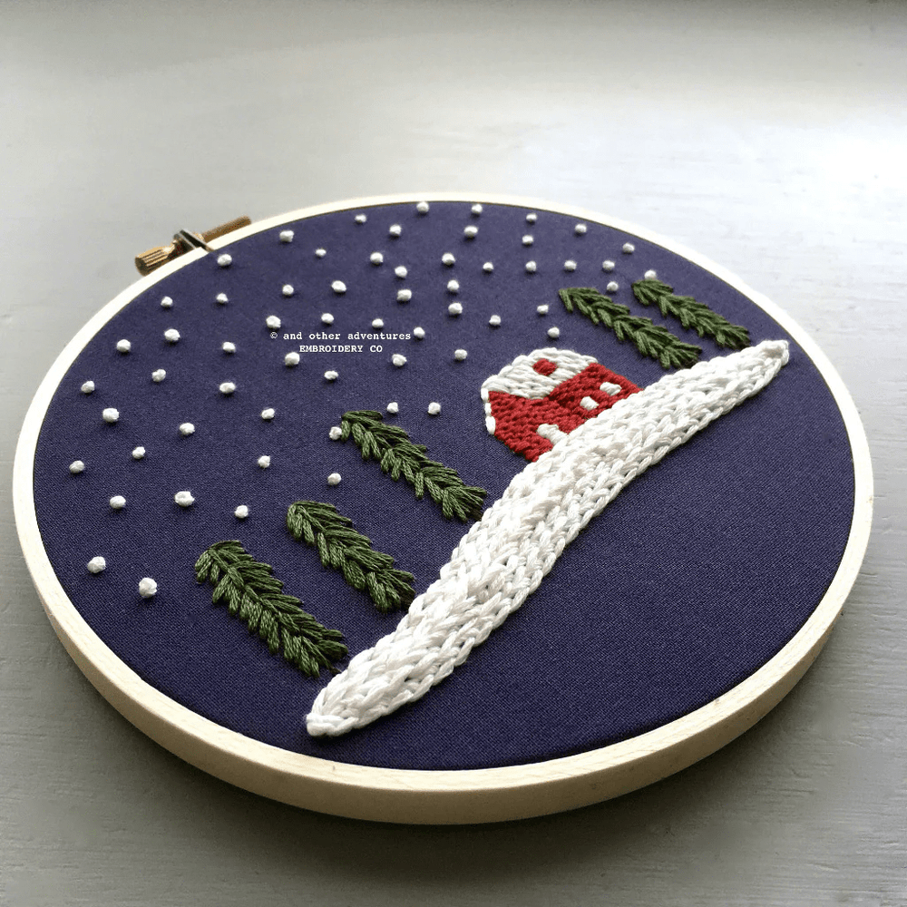 Christmas Cabin Embroidery Kit - And Other Adventures