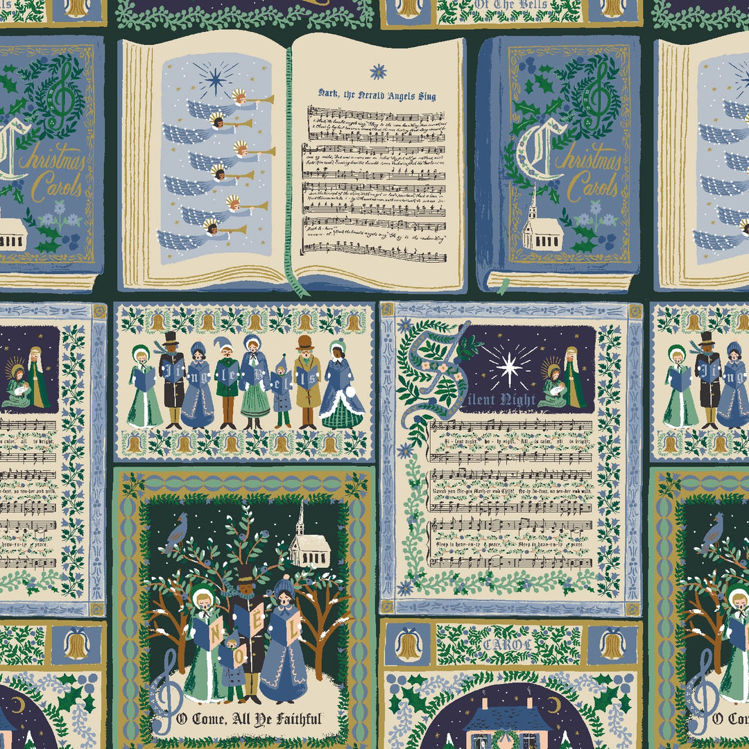 Default Christmas Carols in Navy - Holiday Classics - Rifle Paper Co.