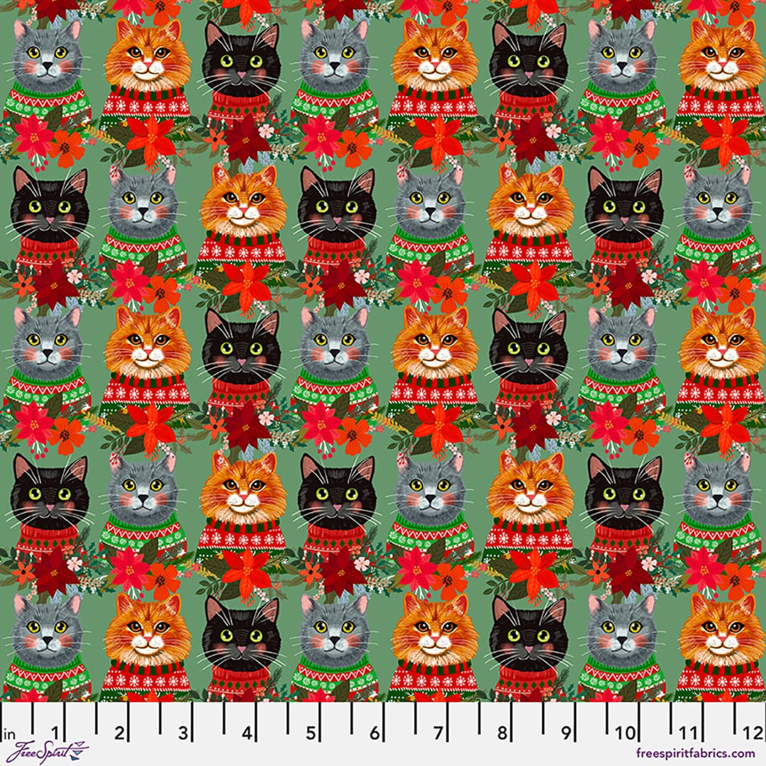 Default Christmas Cats in Sage - Christmas Pets - Mia Charro