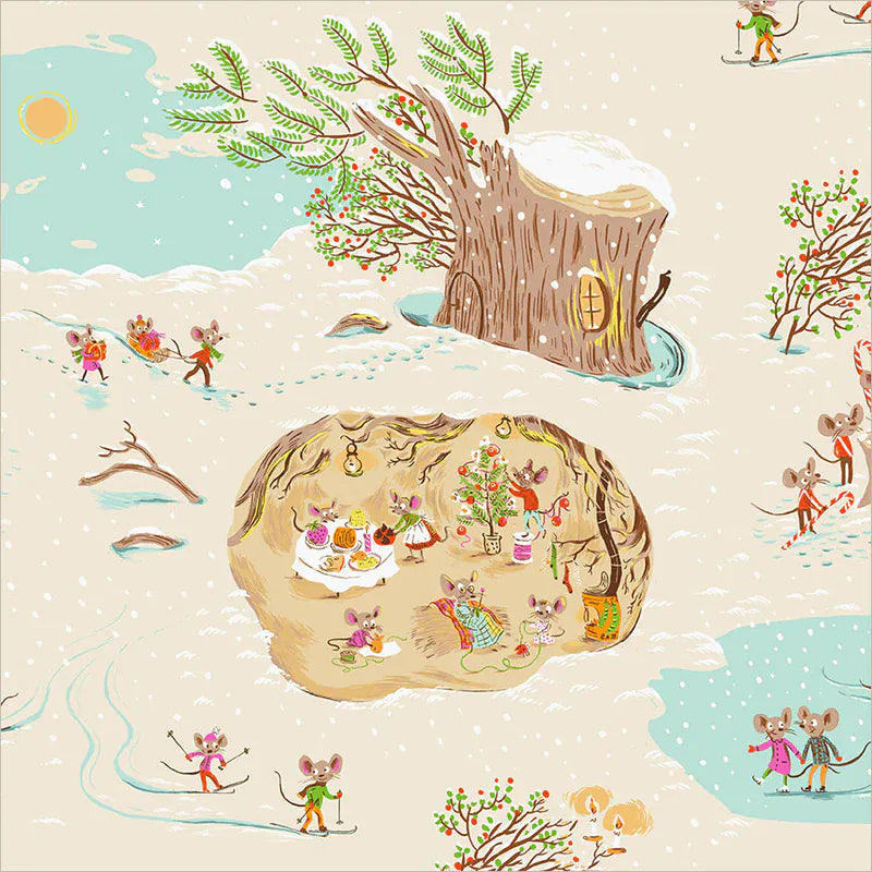 Default Christmas Mice in Cream - Heather Ross Favorites - Heather Ross