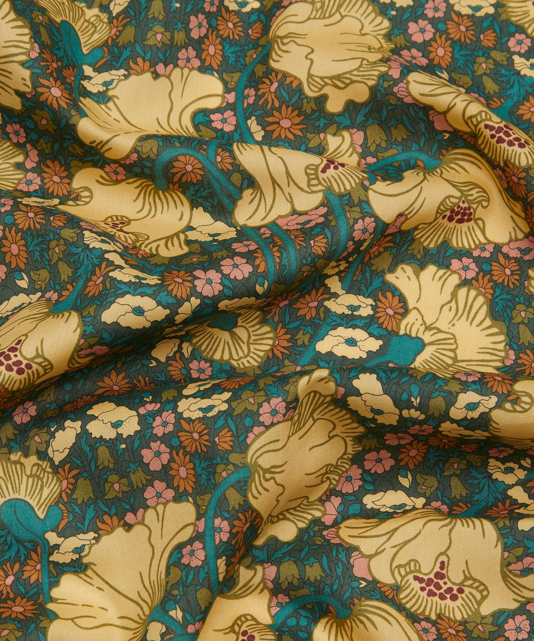 Default Clementina Daisy in Dark Green - Liberty Tana Lawn Yardage