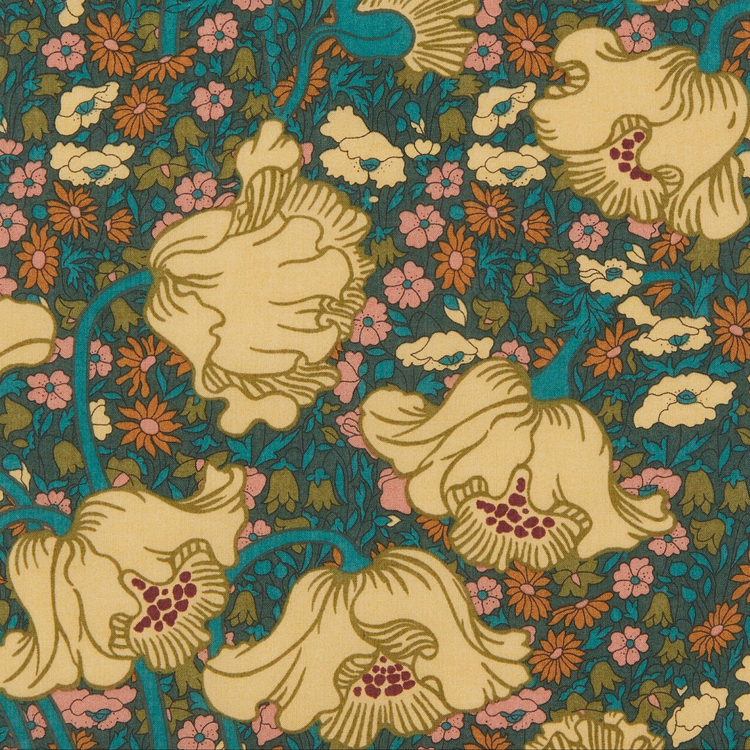 Default Clementina Daisy in Dark Green - Liberty Tana Lawn Yardage