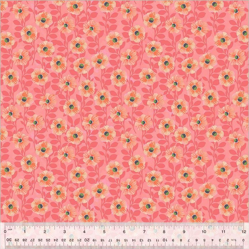 Default Climbing Floral in Flamingo - Wild Meadow