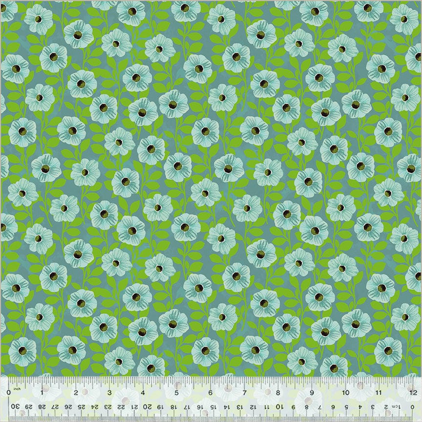 Default Climbing Floral in Turquoise - Wild Meadow