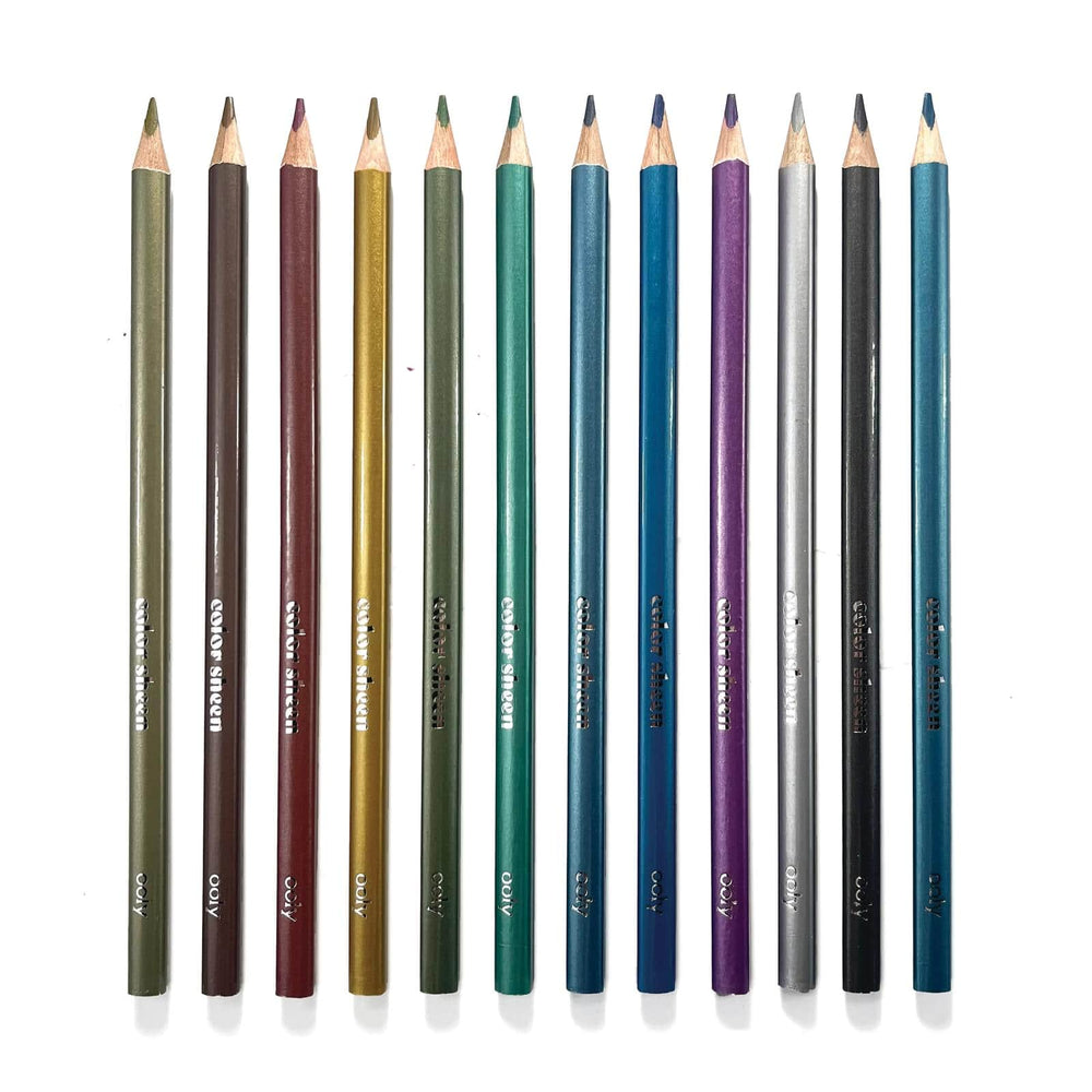 Default Color Sheen Metallic Colored Pencils - 12 Colors - by Ooly