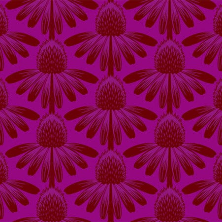 Default Coneflower in Magenta - Indelible - Anna Maria Textiles