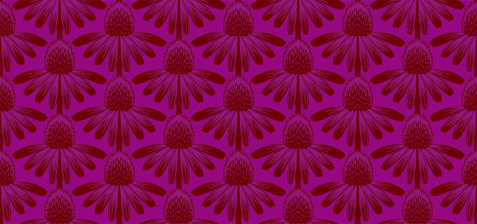 Default Coneflower in Magenta - Indelible - Anna Maria Textiles