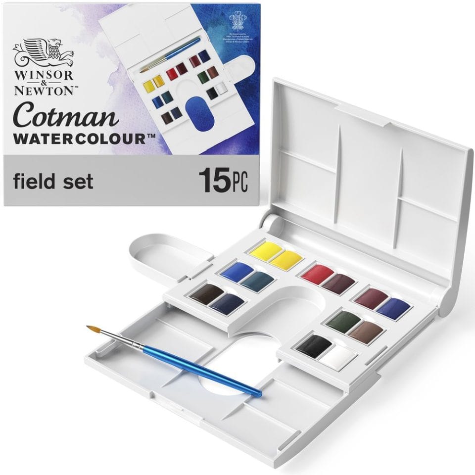 Default Cotman Watercolor Compact Field Set - 14 Colors
