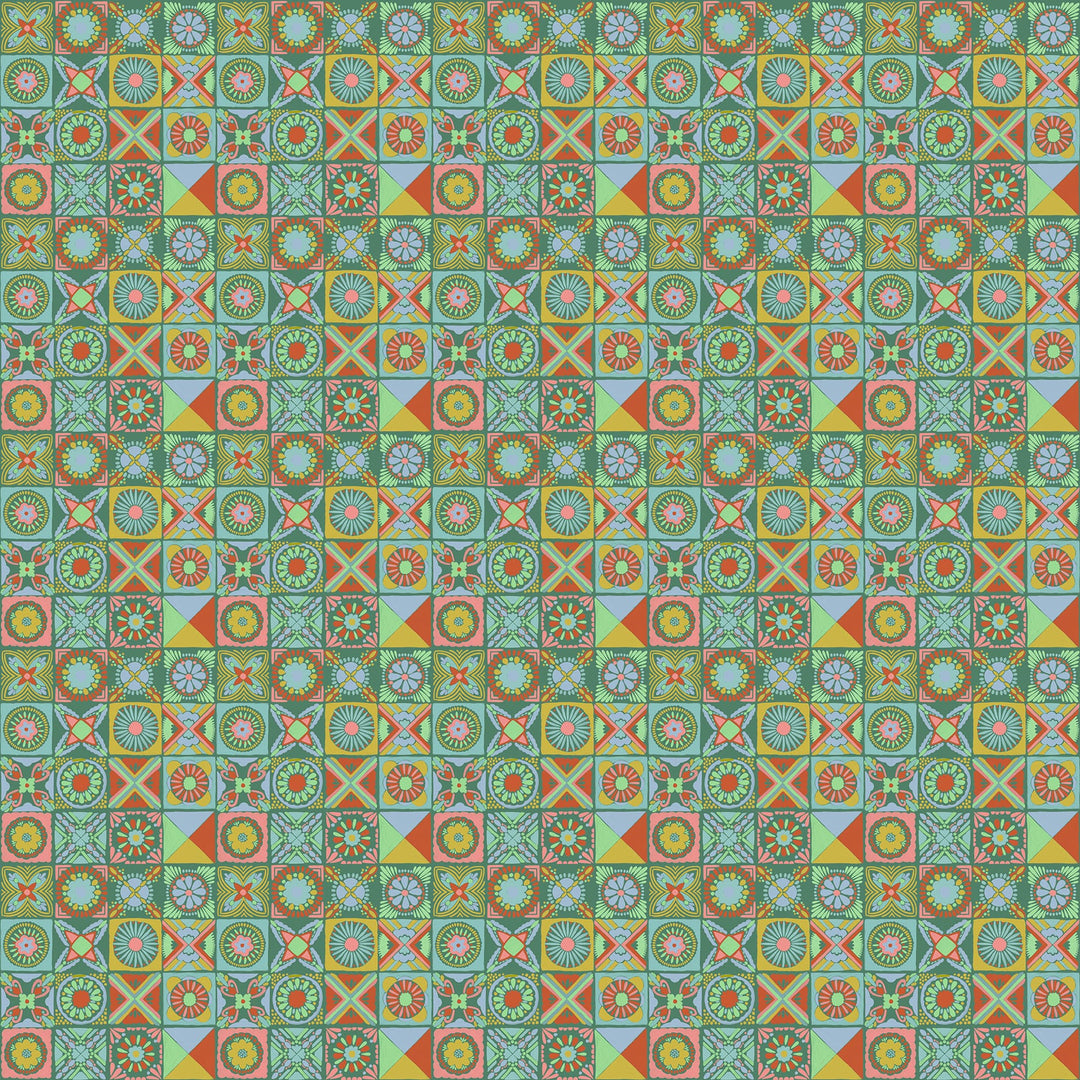 Default Cottage Kitchen in Jade - Rhapsody - Anna Maria Textiles