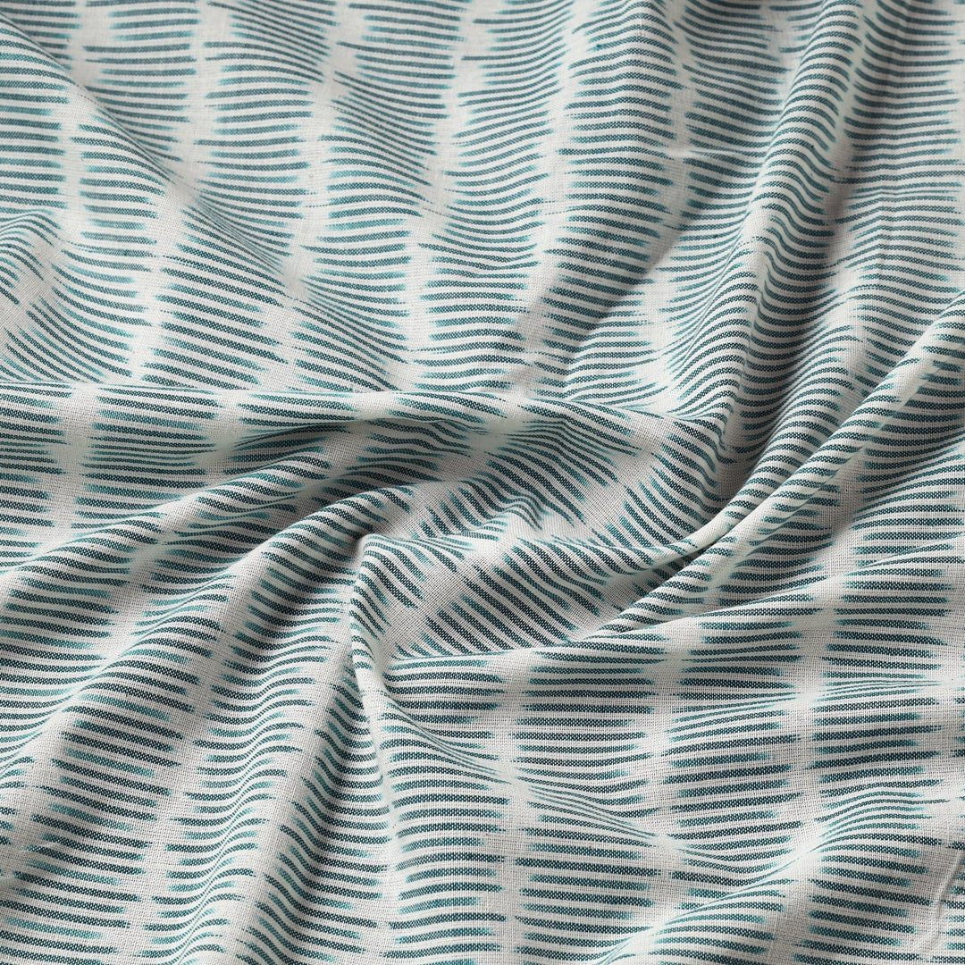 Default Cotton Ikat from India - Green Dashes