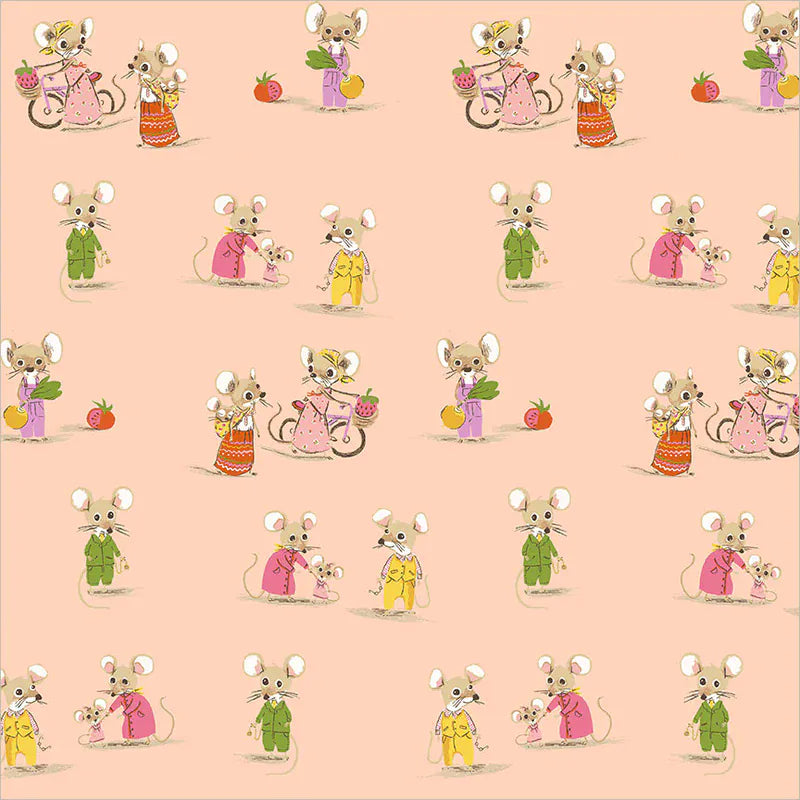 Default Country Mouse / City Mouse in Blush - Heather Ross Favorites